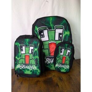 NEW 3PC Set Unspeakable Backpack Insulated Lunch Bag & Pencil Case